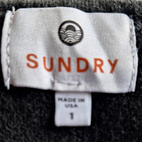 Sundry by Anthropologie Black n White Tie Dye Off Shoulder Top Shirt Size Small - Picture 9 of 9